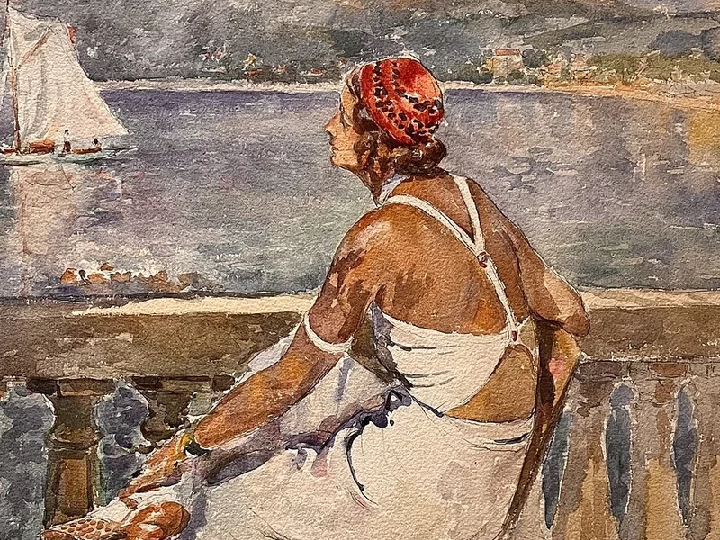 1876-Kajetonas Sklėrius - Donna sulla terrazza